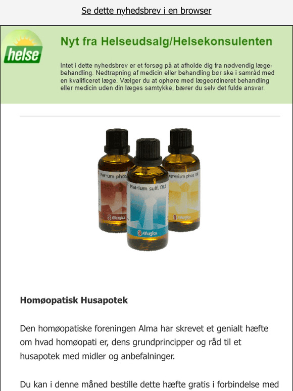 Gratis Homøopatisk Husapotek