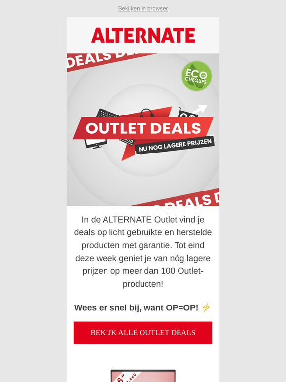 Nu nóg lagere prijzen op onze Outlet deals!