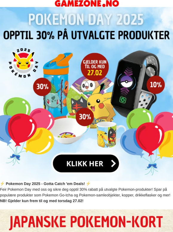 Pokemon Day 2025 - Opptil 30% på utvalgte produkter!