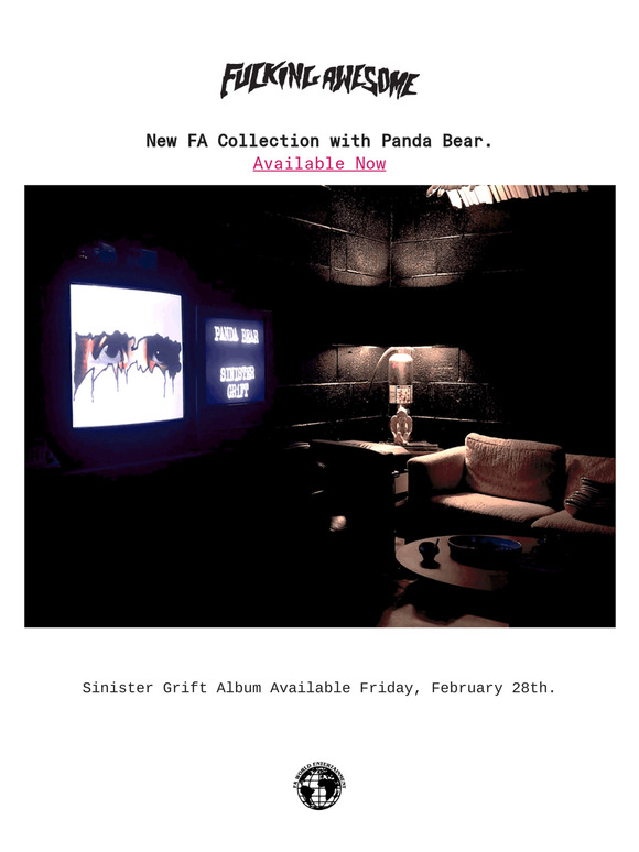 【FUCKING AWESOME】 PANDA BEAR SINISTER GRIFT S/S TEE BLACK Fucking Awesome: New FA & Panda Bear Sinister Grift | Milled