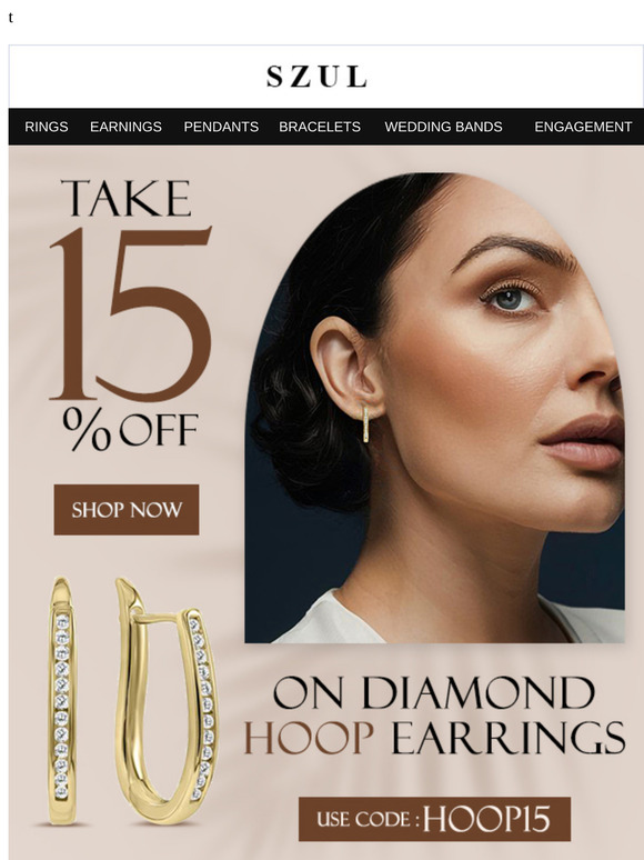 Exclusive Offer - Take 15% Off on Diamond Hoop Earrings