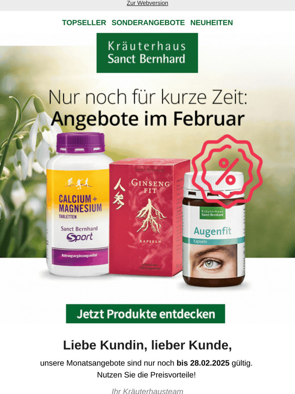 Nicht verpassen: Monatsangebote im Februar ⏳