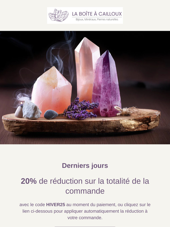 Derniers jours ! -20% de remise sur toute la boutique avec le code HIVER25 jusqu'au 3 mars