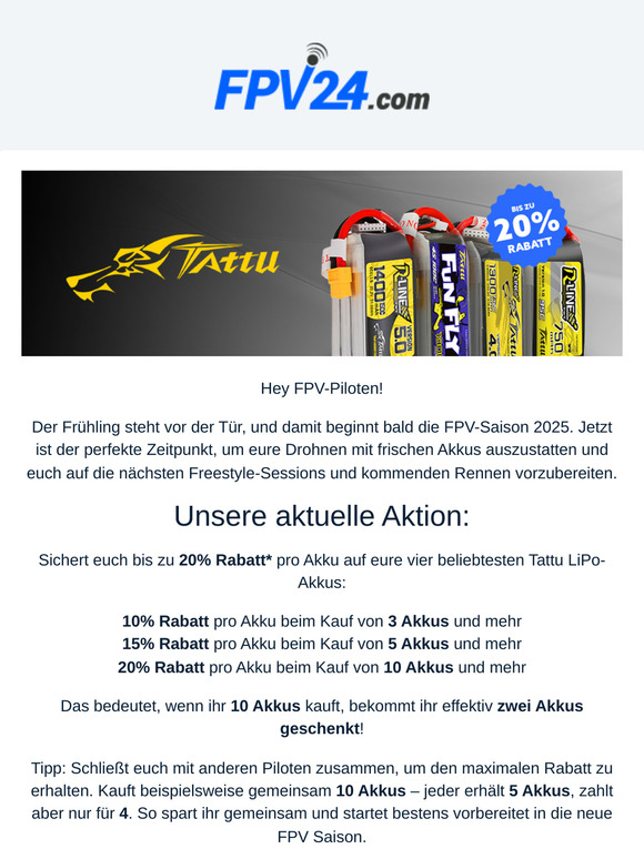 😲 Bis zu 2 Tattu Akkus geschenkt!