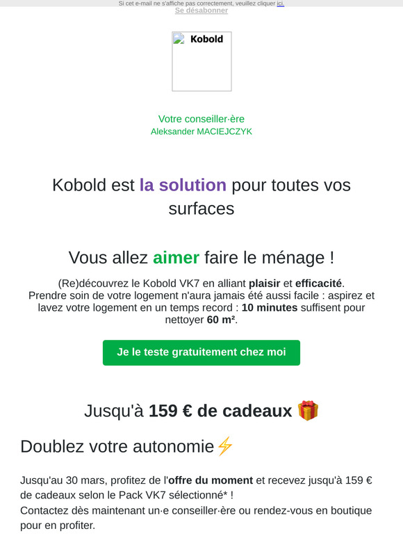 Doublez votre autonomie : jusqu'à 159 € offerts ⚡