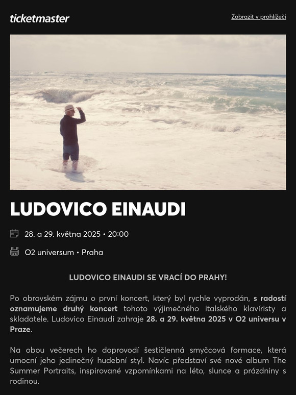 Ludovico Einaudi přidává druhý koncert v Praze – vstupenky v prodeji!