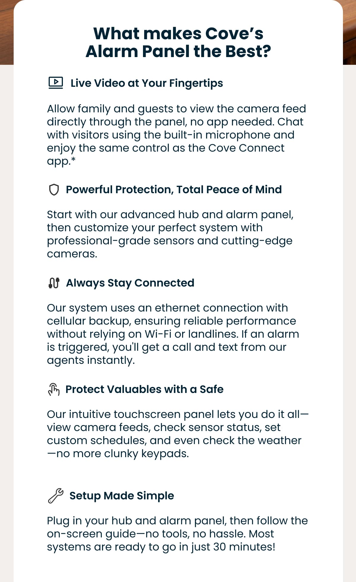What makes Cove’s Alarm Panel the Best?