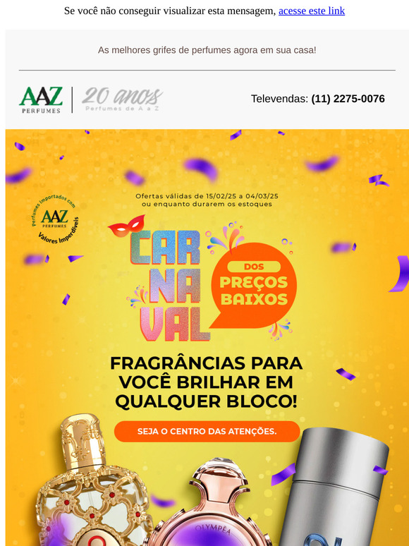 Neste Carnaval, Seja o CENTRO das Atenções. 🕺🏻💃🏻 Confira Perfumes Ideais Para Você Brilhar!