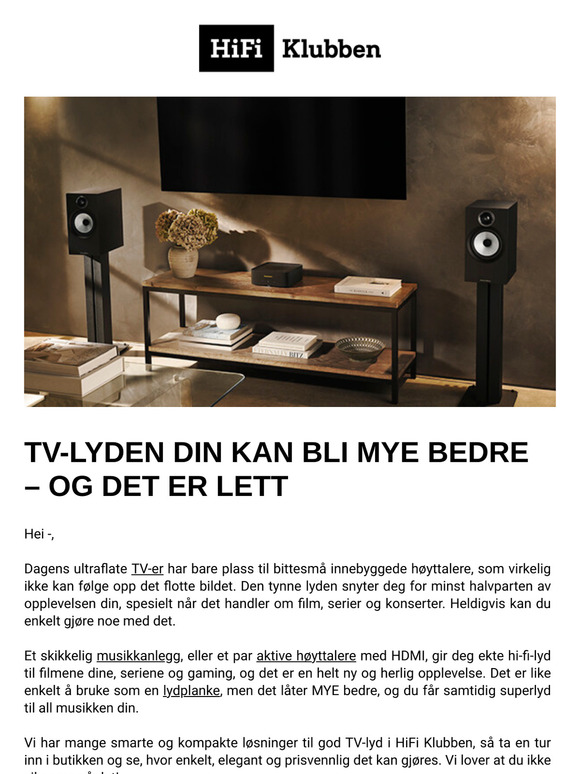 Få større TV-opplevelser med fet lyd