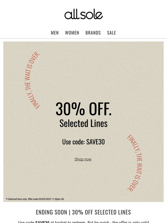 ENDING SOON | 30% off