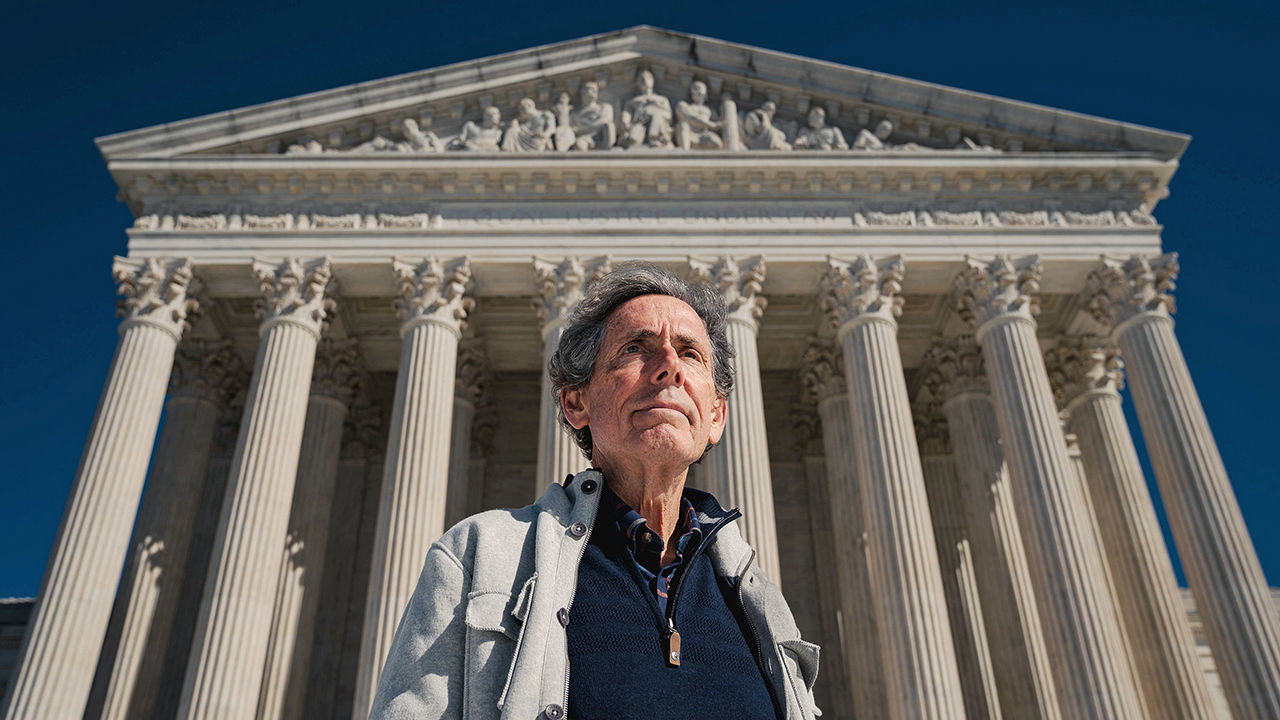 Portrait of Edward Blum outside The Supreme Court of the United States building.