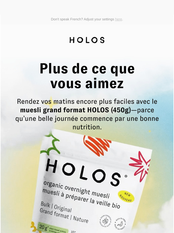 Rendez vos matins encore plus faciles avec le muesli en vrac HOLOS