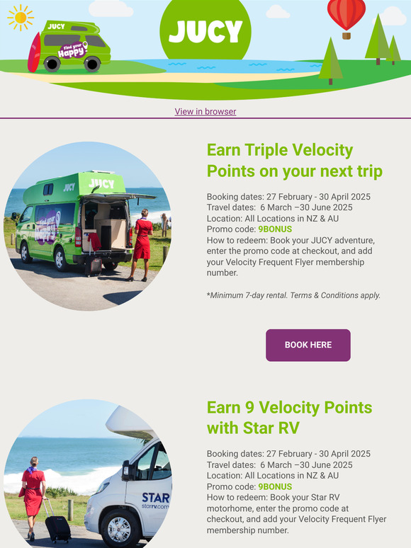 Earn Triple Velocity Points on your next trip! 🤑