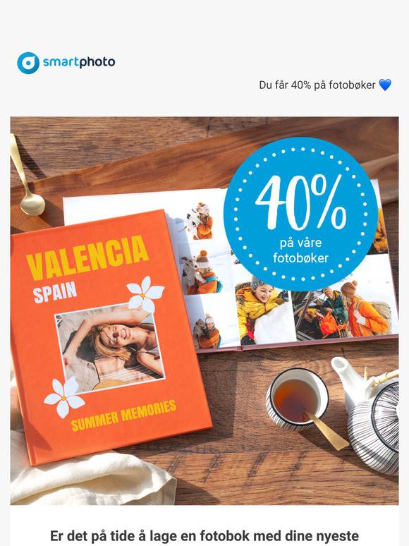 Du får 40% på fotobøker 💙