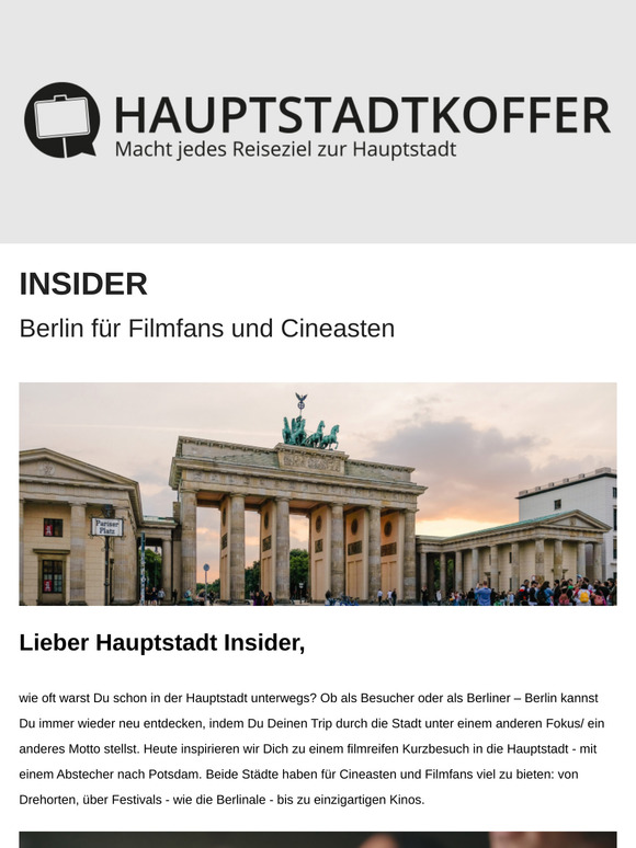 HAUPTSTADTKOFFER INSIDER: Berlin für Filmfans und Cineasten