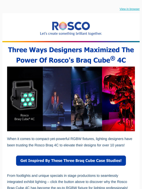 See why designers rely on Rosco's powerful & compact Braq Cube 4C