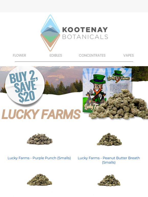 Double Up & Save: $20 Off 2+ Lucky Farms Strains!