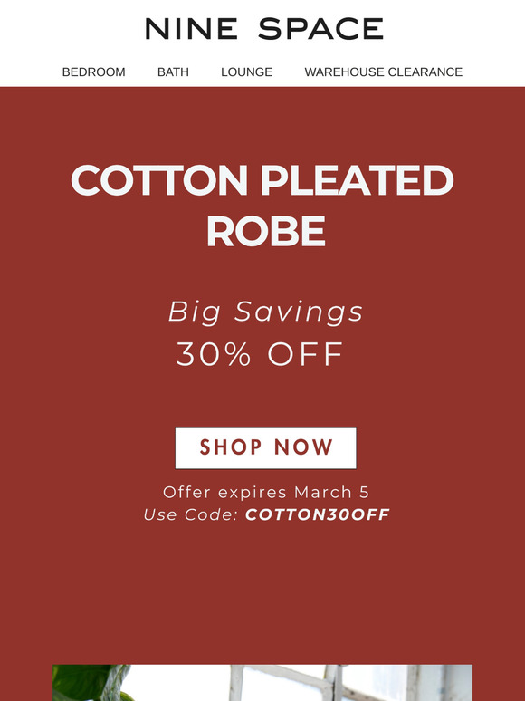 Wrap Yourself in Comfort: Cotton Pleated Robes on Sale AT 30% Off