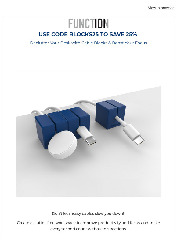 25% off Cable Blocks: Say Hello to Focus and Goodbye to Tangled Cords