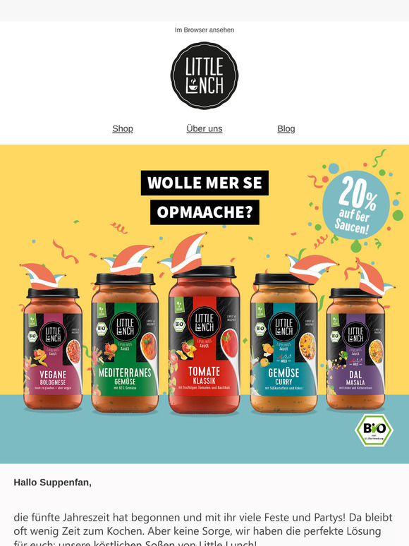🎉 Fasching & Karneval mit Little Lunch Rabatt! 🎉