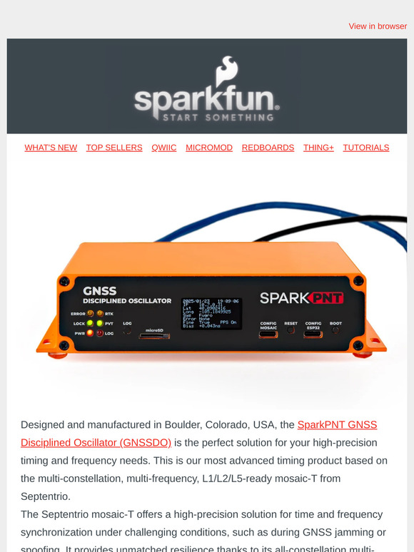 Great Timing for the New SparkPNT GNSS Disciplined Oscillator!