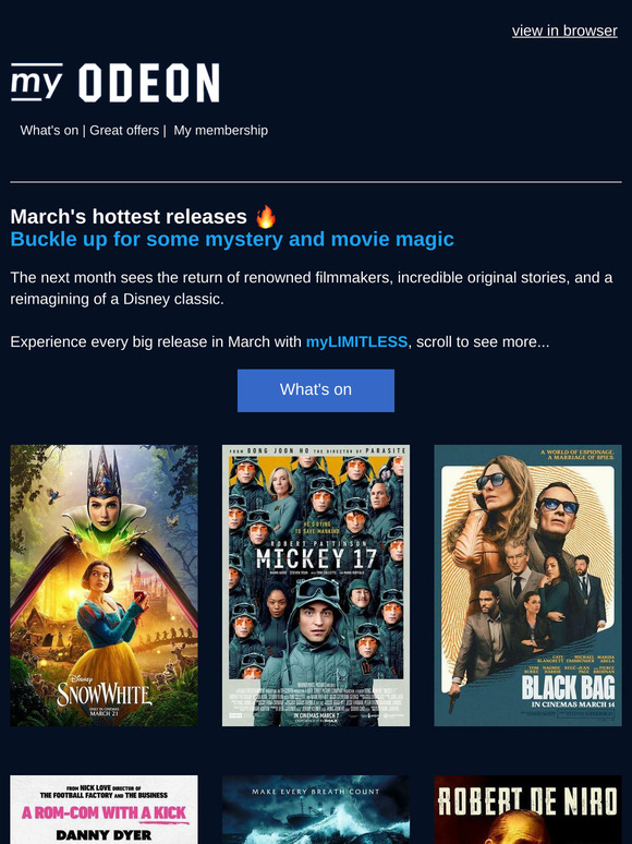 What's on in March 🎬