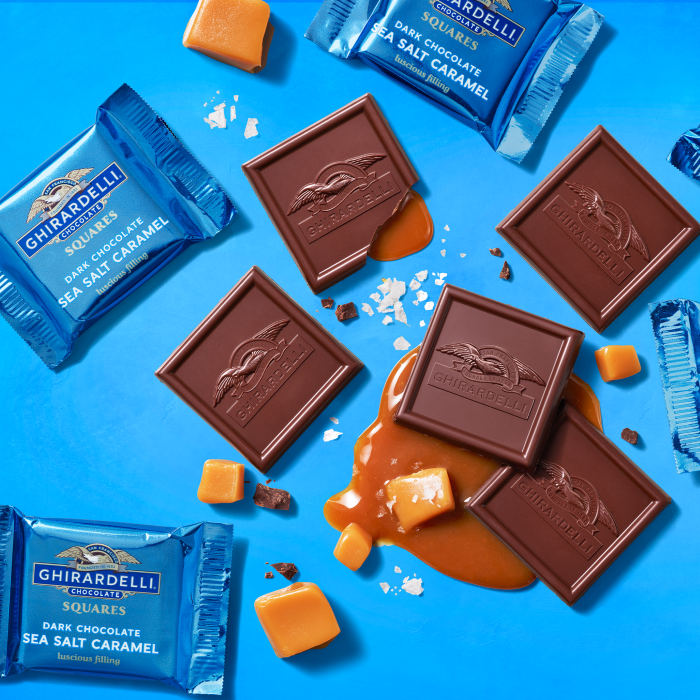 Dark Chocolate Sea Salt Caramel Squares