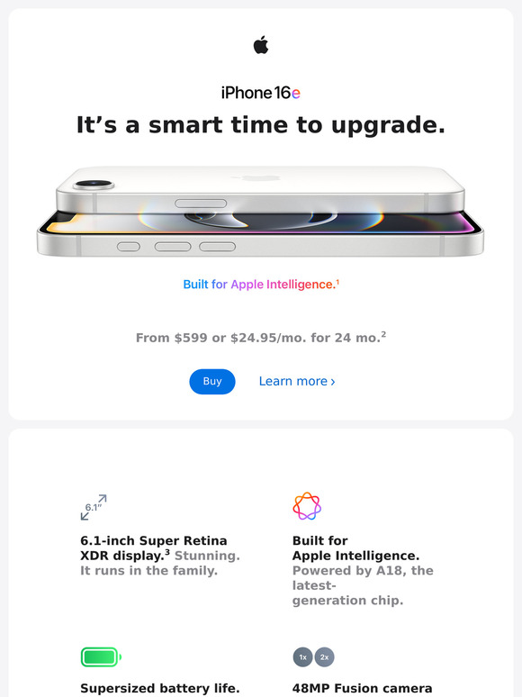 Upgrade to the new iPhone 16e.