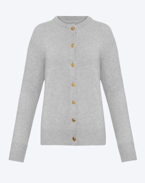 PURE CASHMERE CREW NECK CARDIGAN
