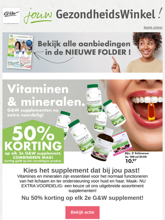 50% korting op elk 2e G&W supplement*!