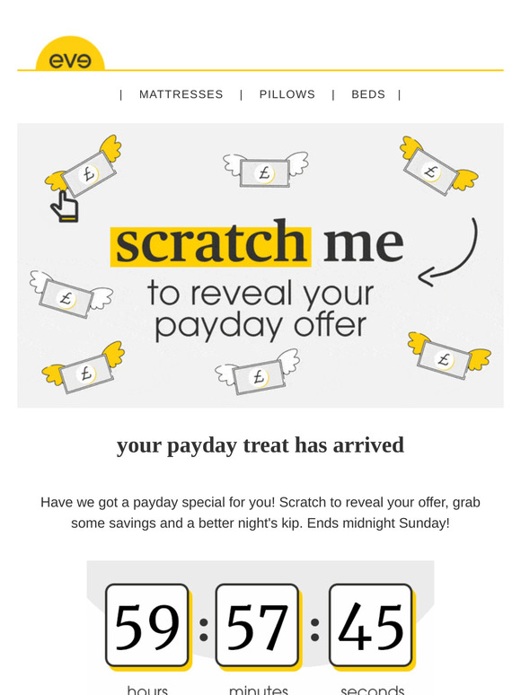 💸 payday and a better night's kip for less, sound good? 💸