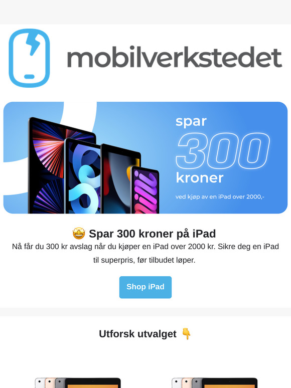 Spar 300 kr ved kjøp av iPad
