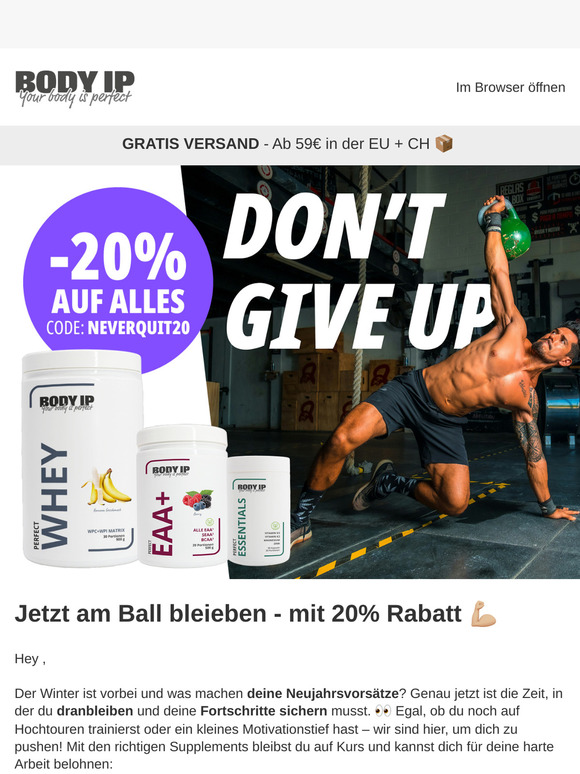 💪🏼 Deine 20% Rabatt auf alles | Don't give up!