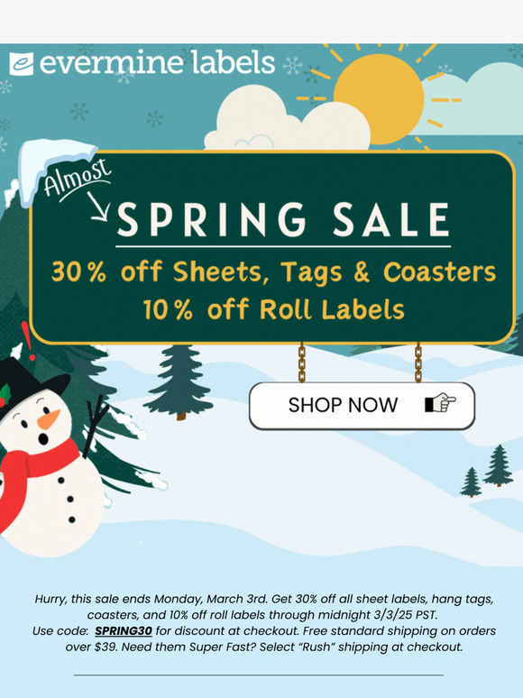It's almost Spring! Get 30% off sheets, tags, & coasters...