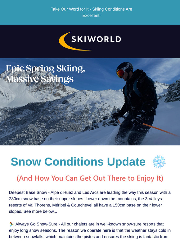 Perfect Pistes Await! Snow Conditions Update HERE ⛷️❄️