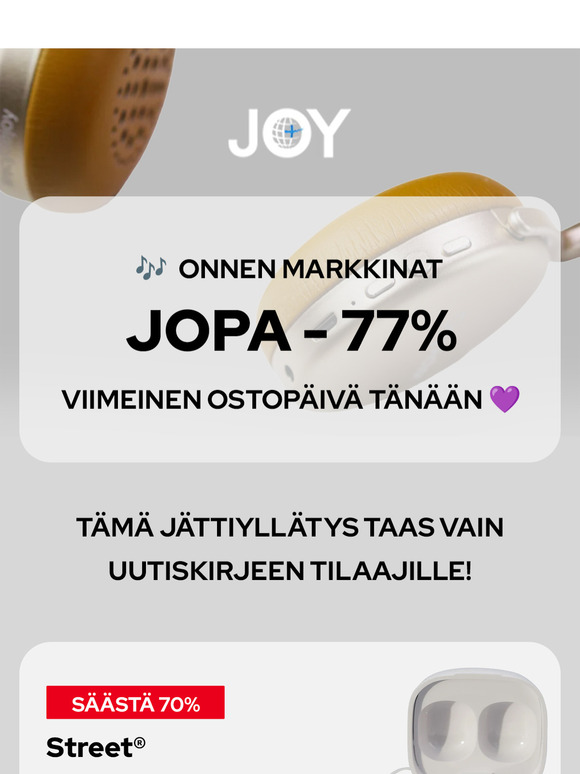 🎶 -77% ONNEN MARKKINAT