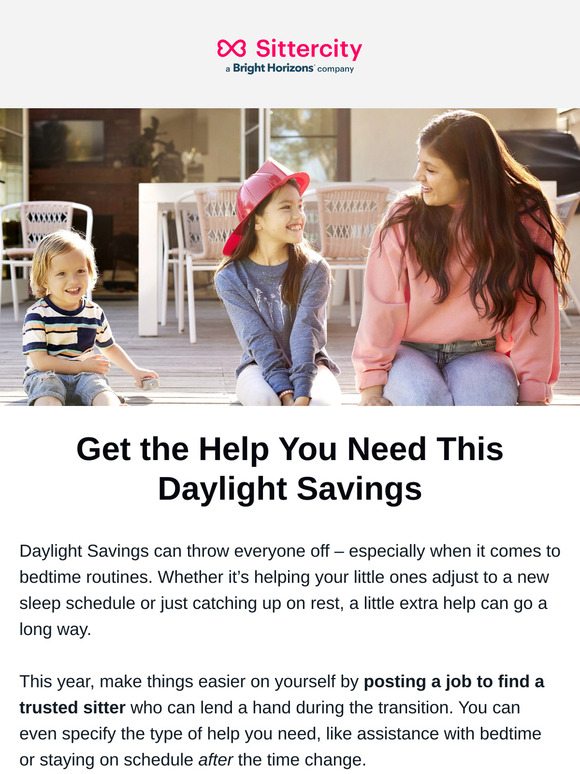 Make Daylight Savings Easier: Find Child Care for Extra Help
