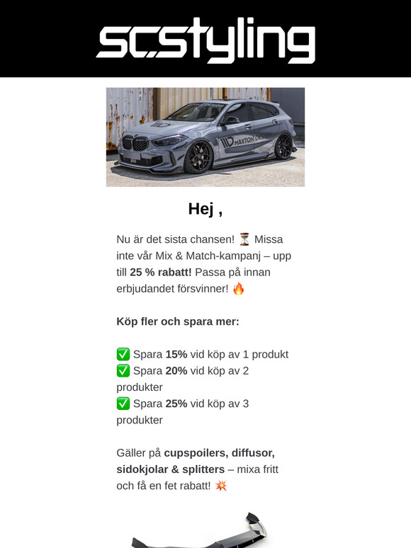 🚗 Sista chansen – upp till 25% på bodykits