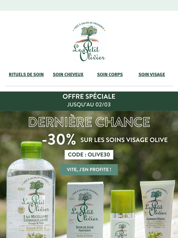 -30% sur nos Soins Visage à l'Olive ❤️
