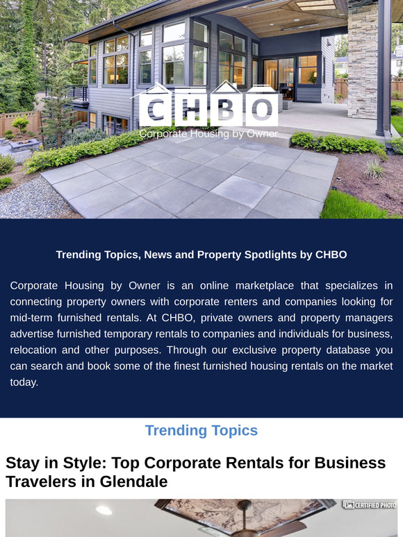 Corporate Housing by Owner Newsletter