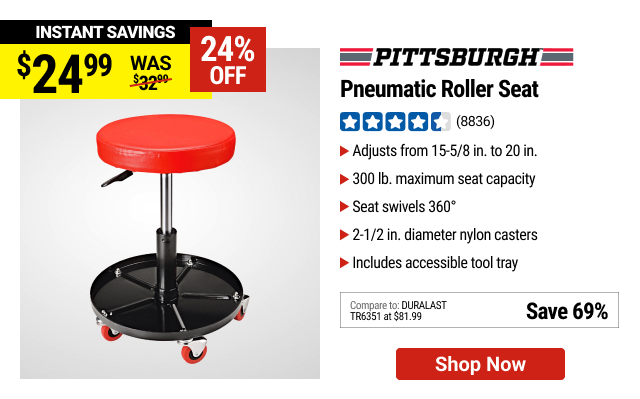 PITTSBURGH Pneumatic Roller Seat