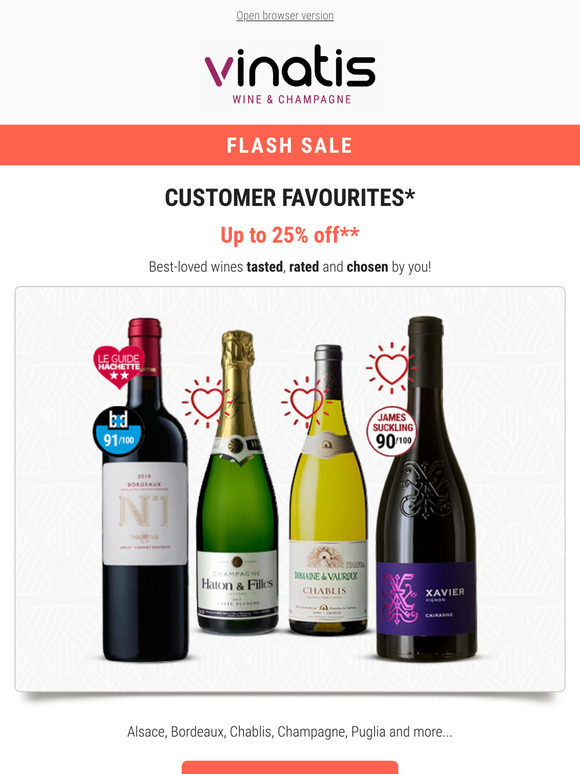 Mega Flash Sale ⚡ Best-loved wines & Champagnes