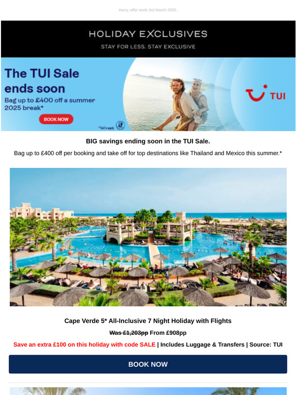 Final Call! Up to £400 Off in the TUI Sale - Ends Soon! ✈️☀️