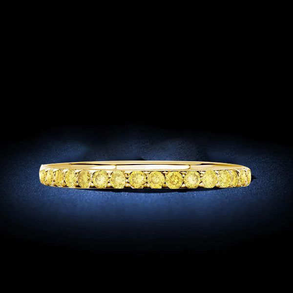 Italo Golden Yellow Topaz Eternity Wedding Band