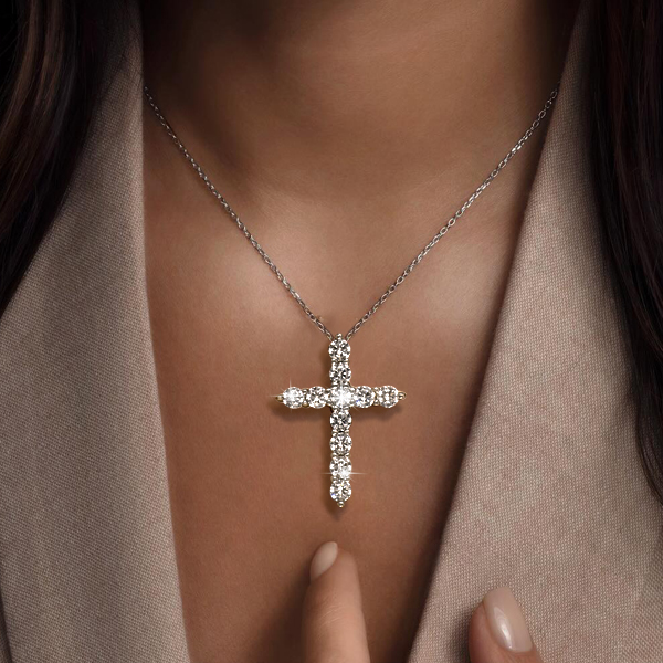 Italo Cross Necklace Pendant Necklace For Women Silver Necklace