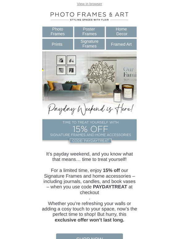 Payday Weekend – Here's 15% Off!