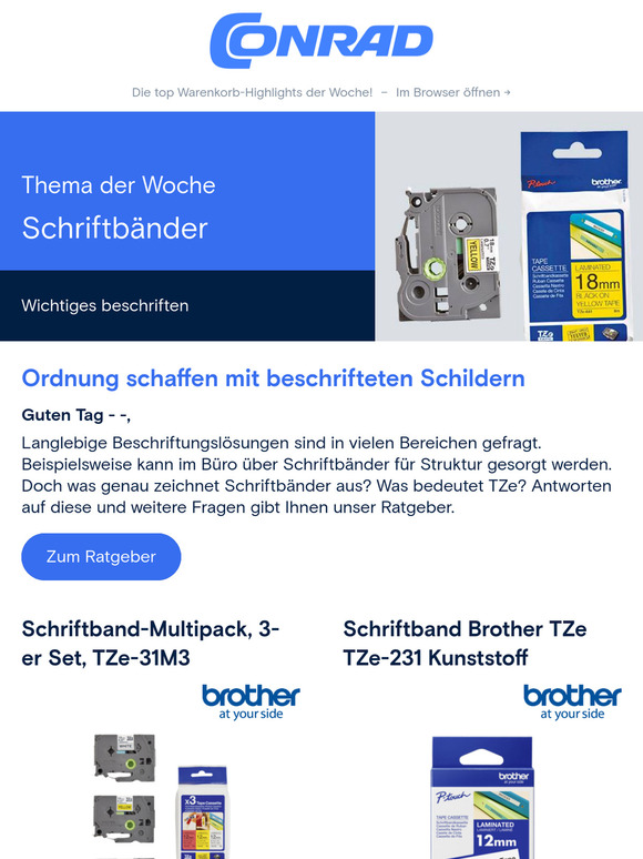 Highlight der Woche: 🔖 Schriftbänder - Ordnung durch vielseitige Beschriftungen