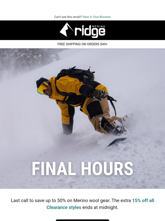 FINAL HOURS to shop the sale