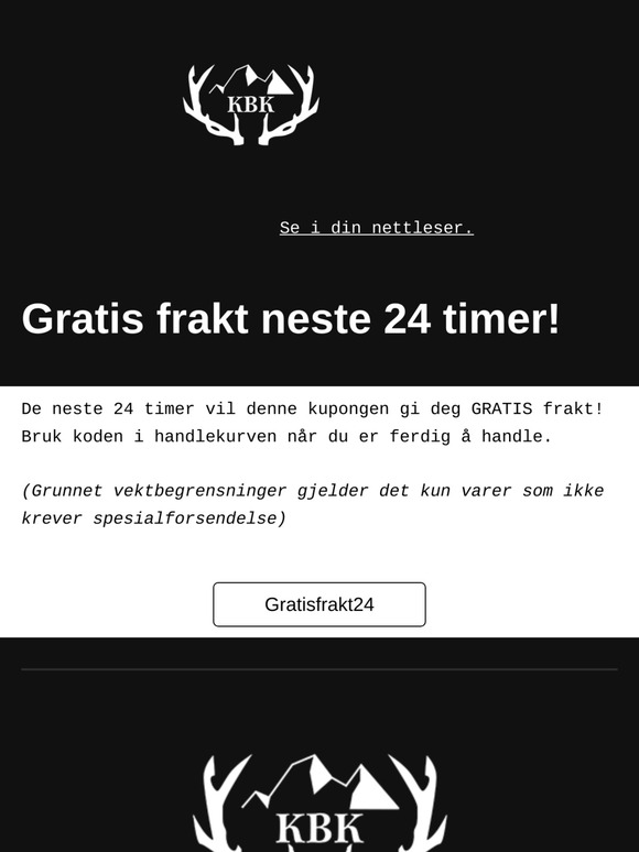 Gratis frakt neste 24 timer