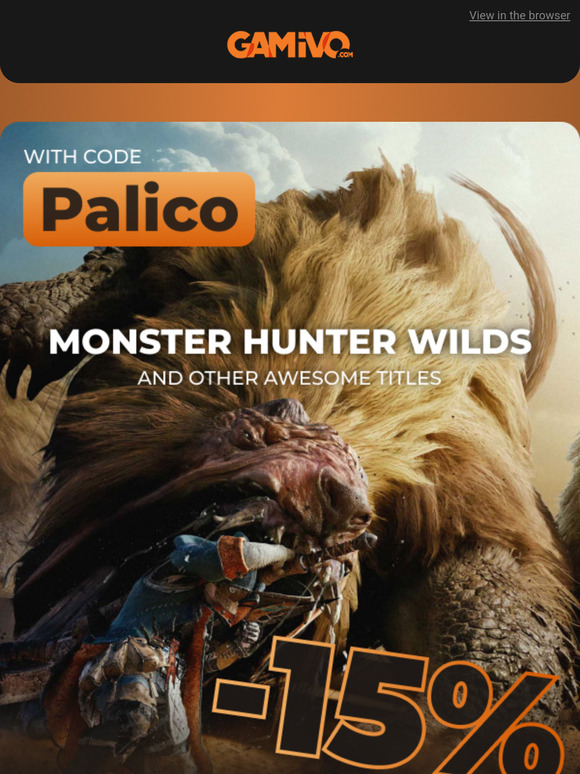 💀 15% off Monster Hunter Wilds and other awesome games ⚔️